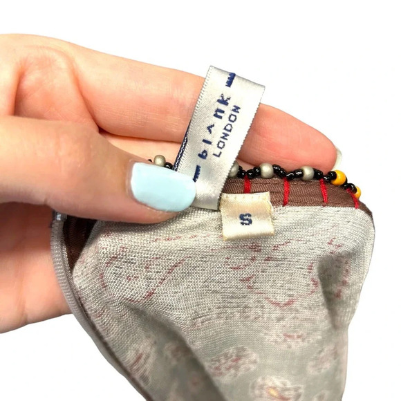 Anthropologie Bl-nk London Jumpsuit Paisley Velvet Cold Shoulder Gray Size Small - Picture 10 of 11